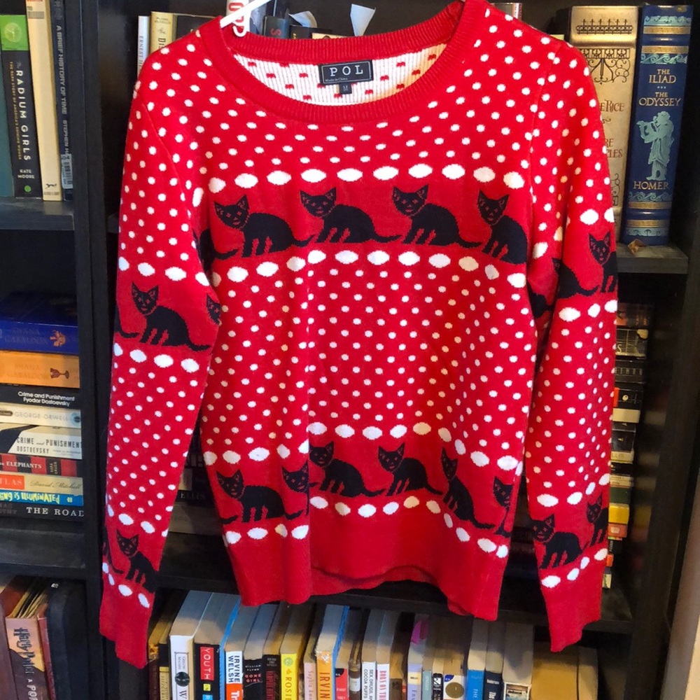 Holiday cat sweater